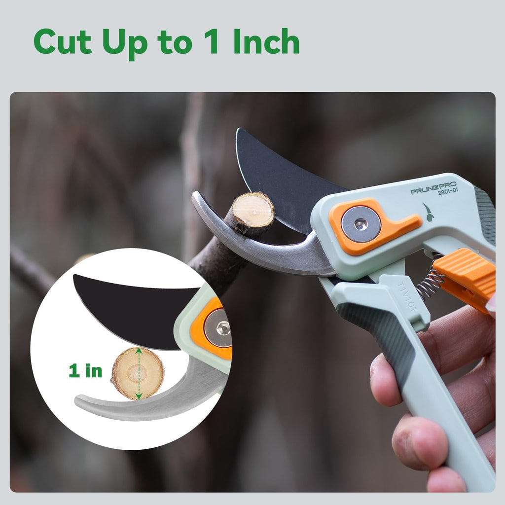 Pruning Shears for Gardening Professional Bypass Hand Pruner Up to 1 Inch Cut Capacity Sharp Stainless Steel Blade