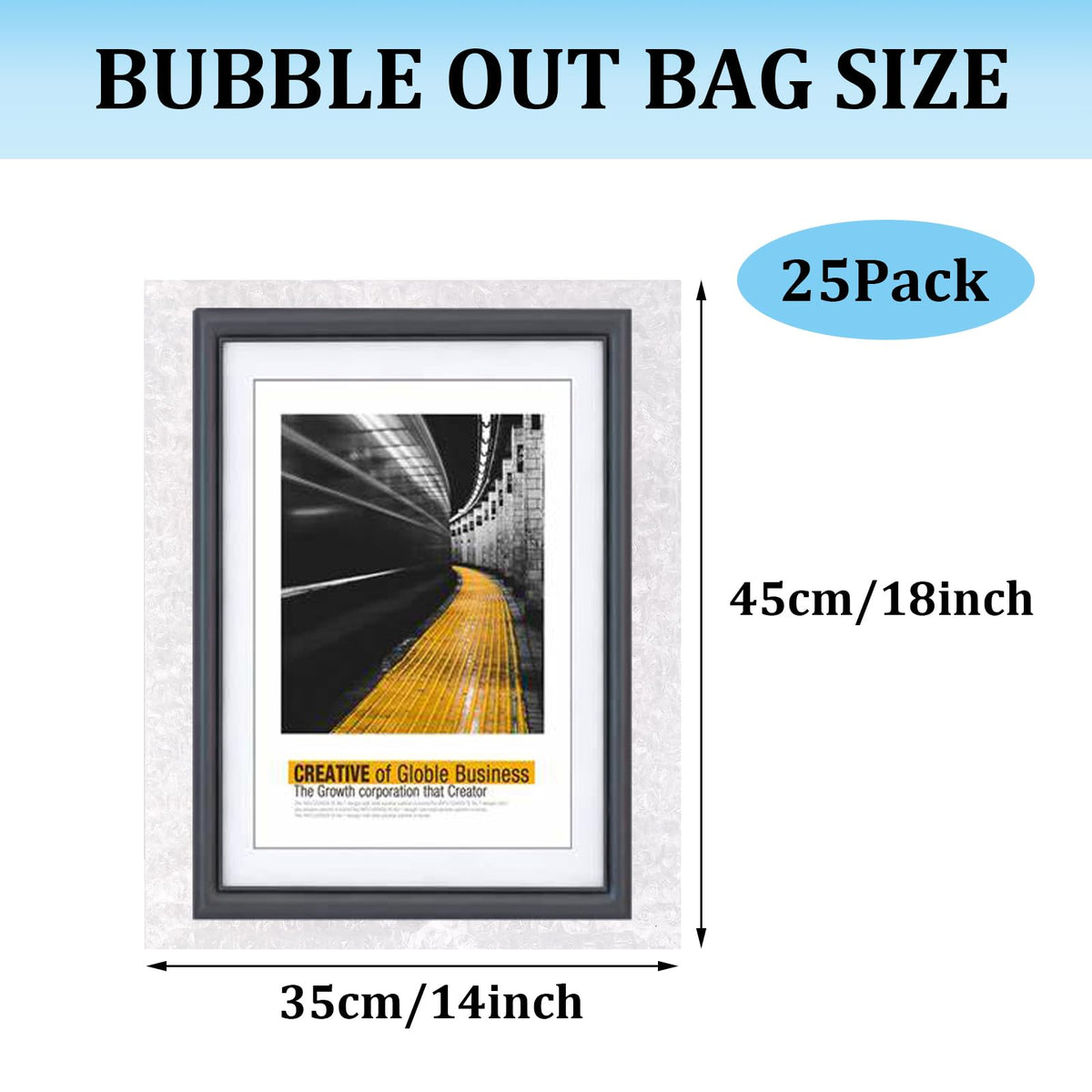 25PCS Clear Bubble Out Bags, 14x18" Large Bubble Pouches Wrap Bag
