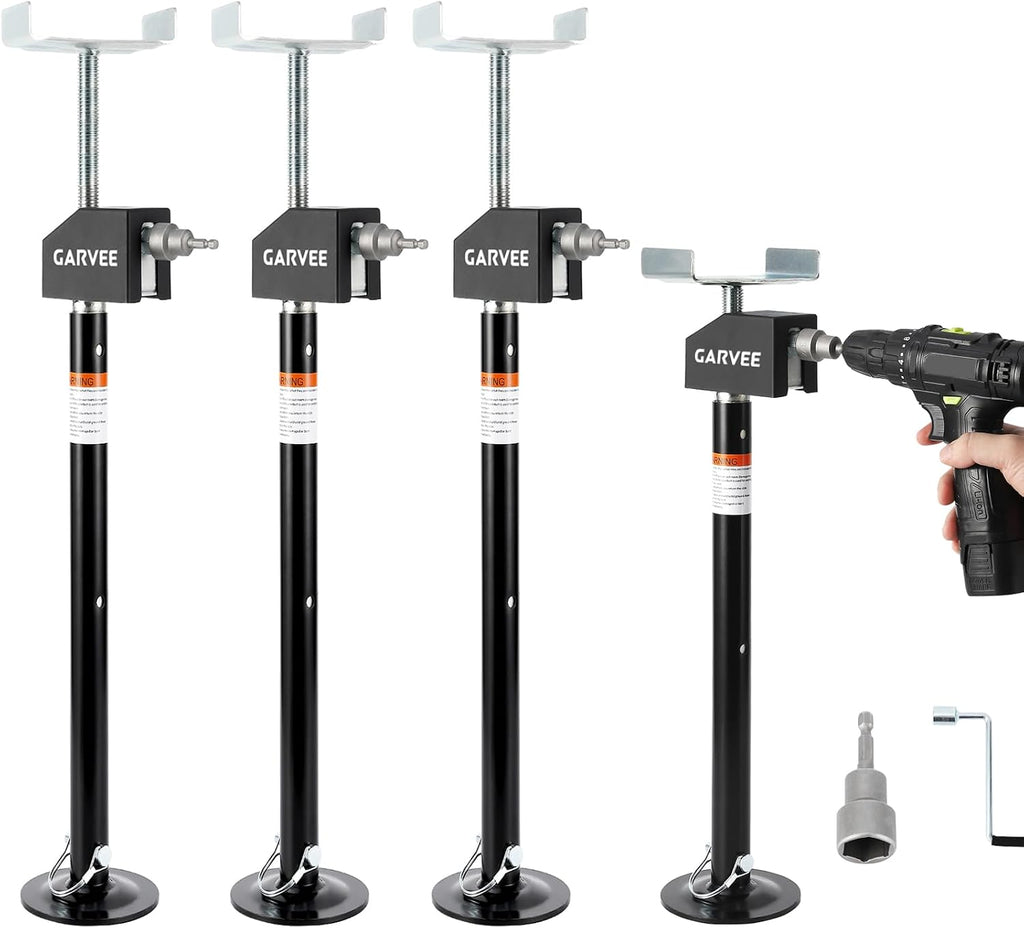 RV Slide Out Support Jacks (Set of 4) - 20,000lb Heavy Duty Rv Stabilizer Jacks Support, 21"-49" Quick-Lift
