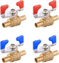 4Pcs EFIELD 1/2" Barb Crimp Pex Ball Valve,Butterfly Level(VALVE033-4)