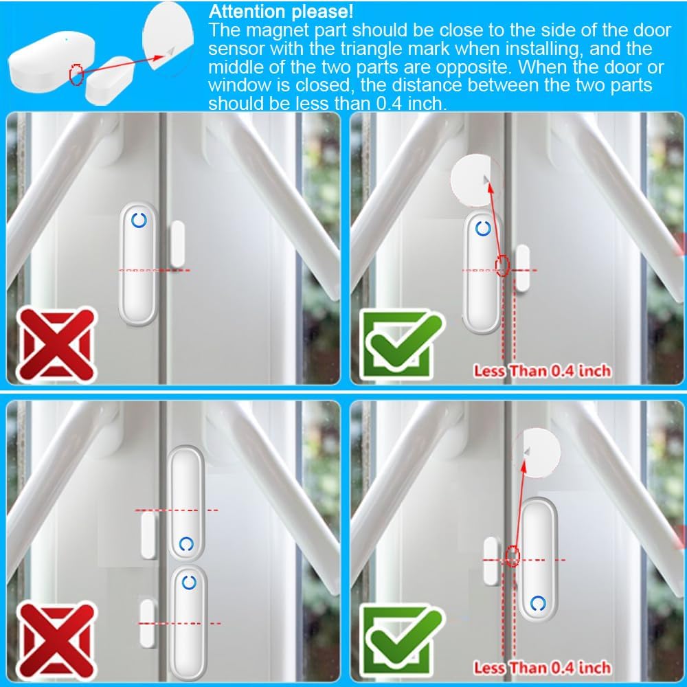 Caregiver Pager Door Alarms for Dementia Patients/Kids Safety/Home Security,Wireless Door Alarm Sensor for