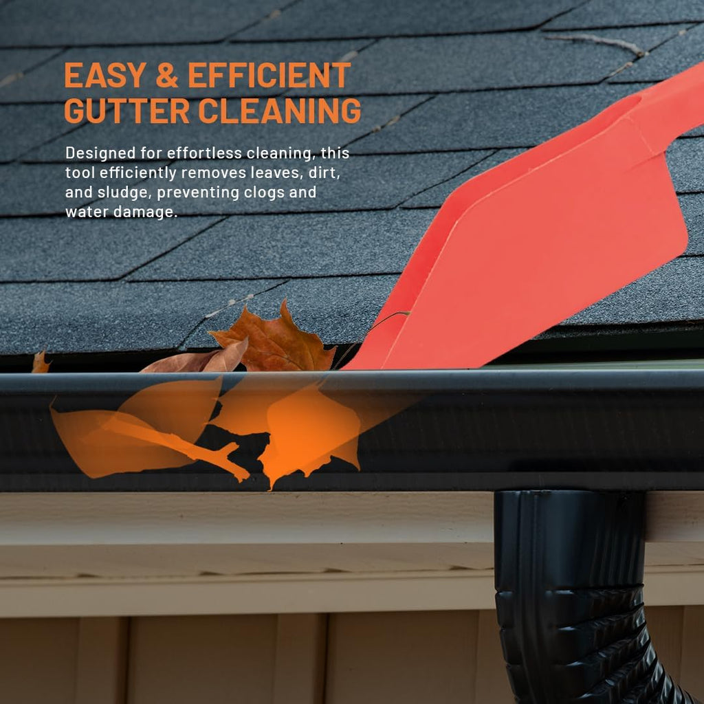 Gutter Scoop Cleaning Tools - Easy Removal of Leaves and Dirt - Deep Curved Gutter Scooper Shovel for Leaves &