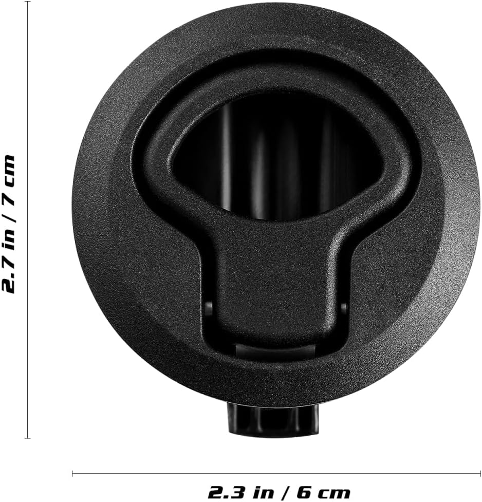 WINOMO Marine Flush Mount Latch - 2" Black UV Stabilized Slam Latch Flush Mount Handle Ring for Boat Hatches, RV Campers