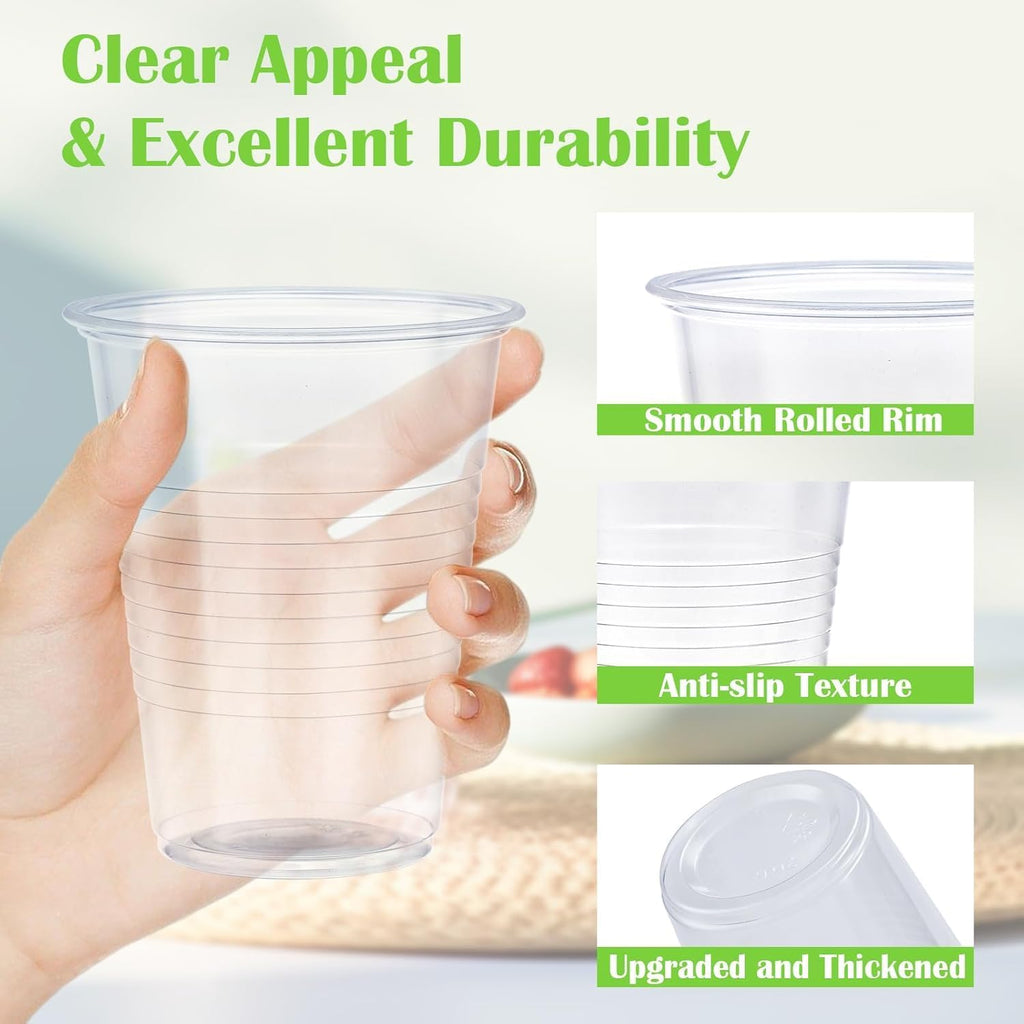 300 Pack 12 oz Clear Plastic Cups, Disposable Cold Drinking Cups