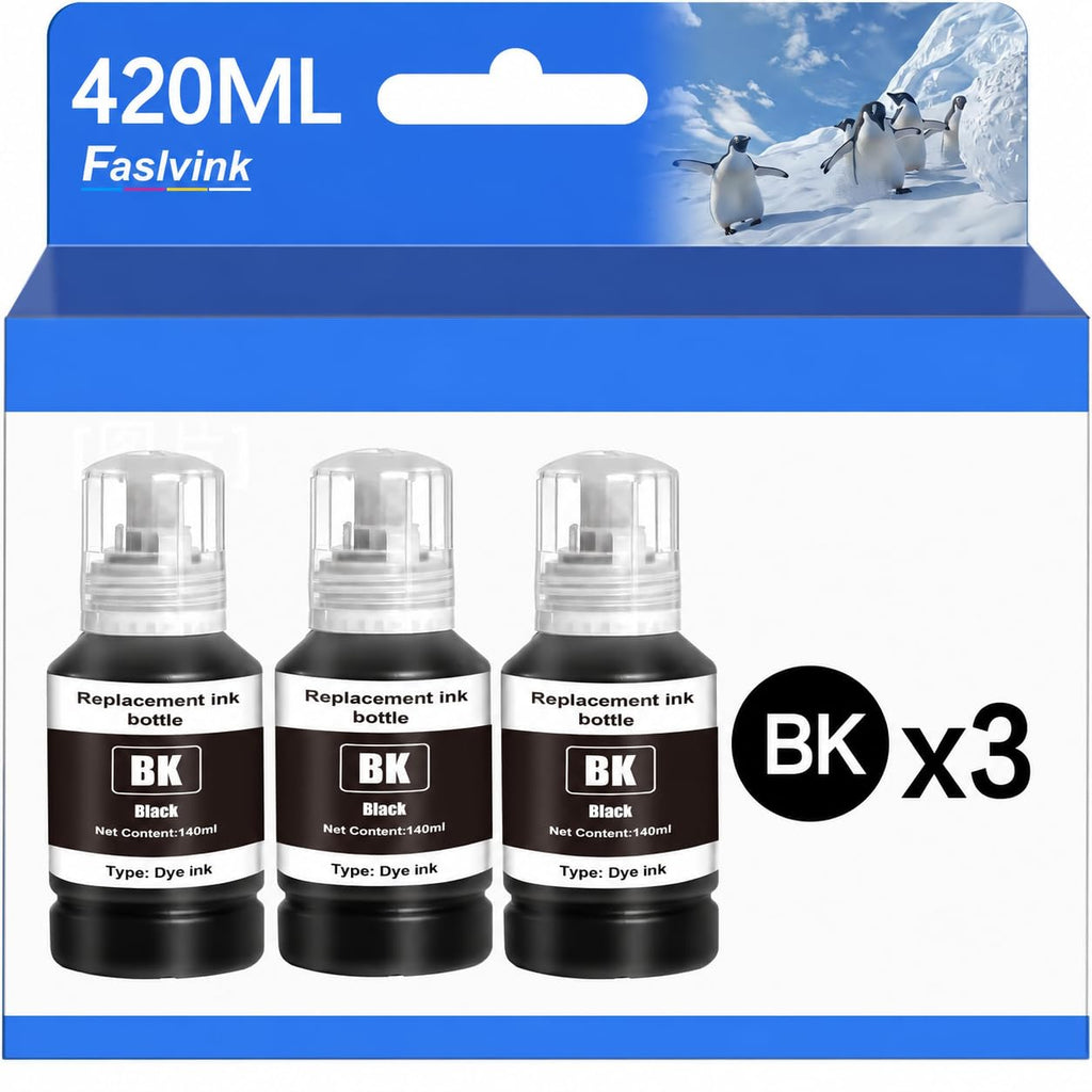 Compatible Ink Refill Bottles Replacement for Epson 502 Ink Black