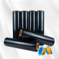 Black Stretch Wrap 20" x 820ft 80 Gauge Industrial Strength with Handle