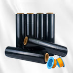 Black Stretch Wrap 20" x 820ft 80 Gauge Industrial Strength with Handle