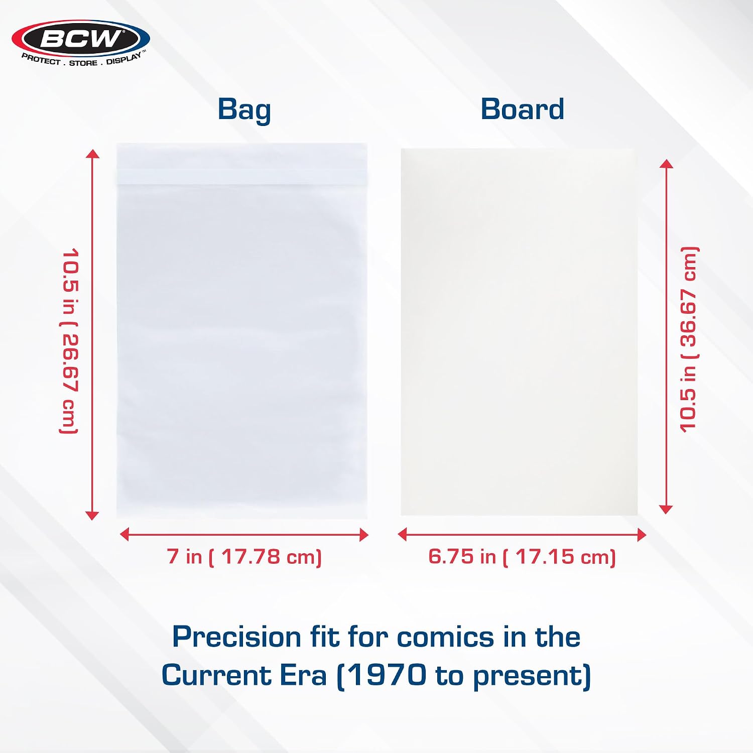 Resealable Thick Current Comic Bags & Backing Boards (100 ct) | Acid-Free Comic Bags and Boards Storage & Protector |