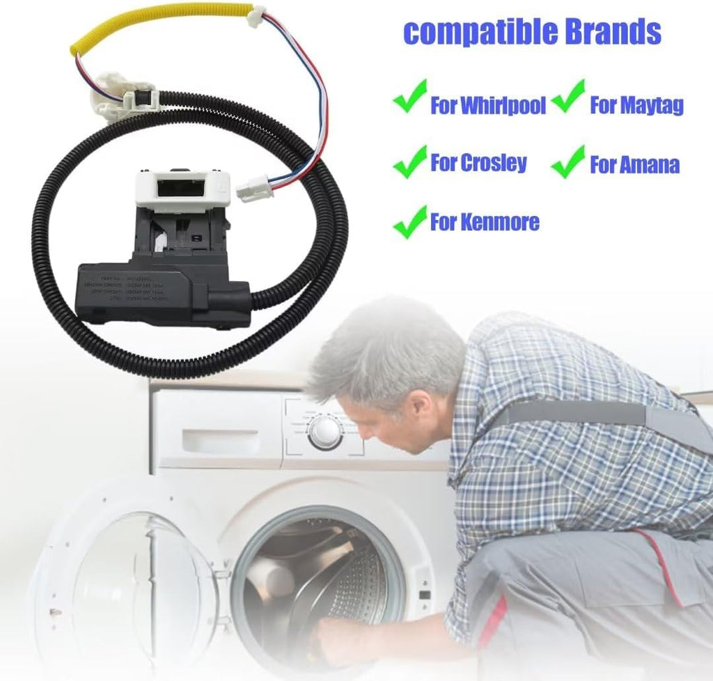 Replacement Washer Lid Lock Switch Compatible models for Maytag: MVWC415EW1, MVWC465HW1, MVWC465HW2, MVWC465HW3, MVWC555DW1, MVWC565FW1, MVWC415EW2, MVWC416FW0, MVWX655DW1