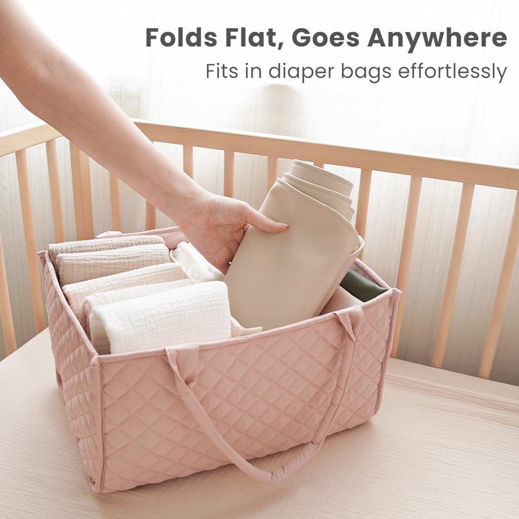 Faux Leather Baby Changing Mat, Waterproof, Wipeable & Portable Diaper Changing Pad for Travel or Home, Fits