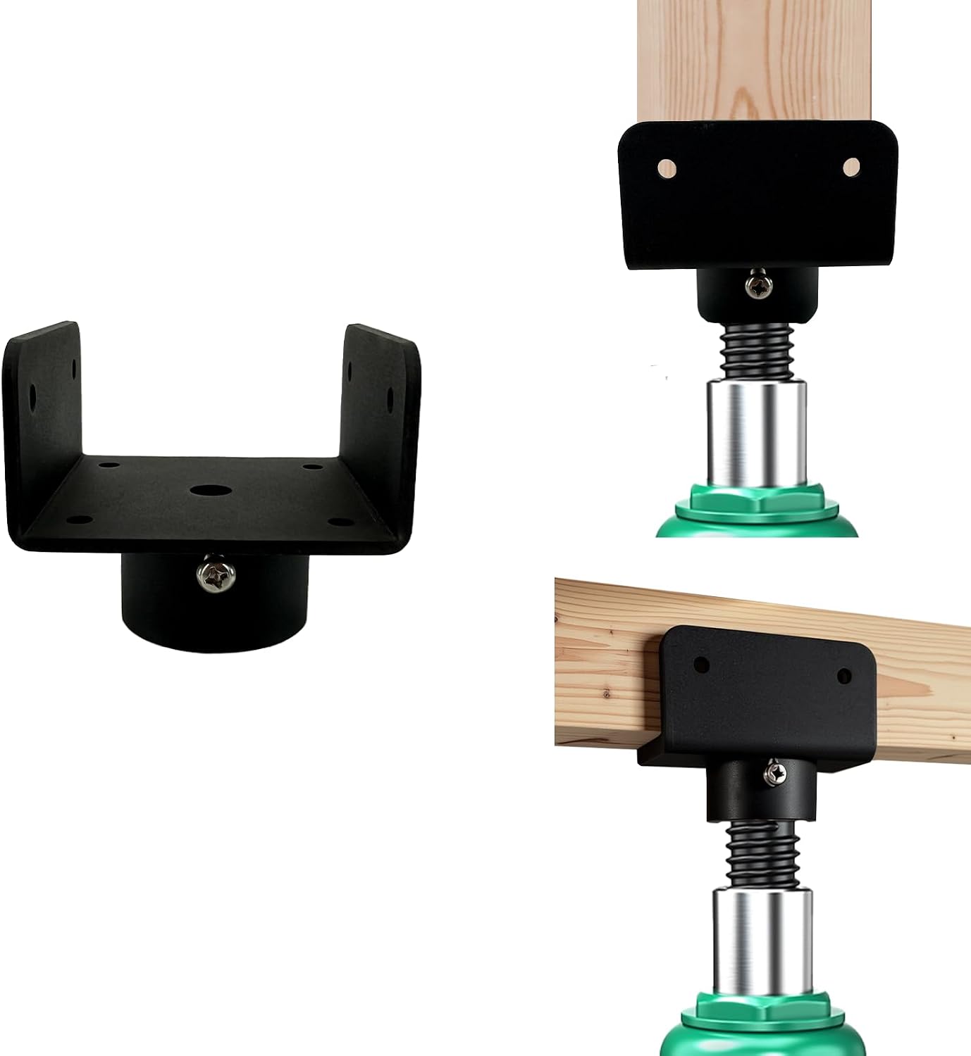 U-Shaped Bottle Jack Post Adaptor for 4x2, 4x4, 4x6 Wood Beams, U-Head Heavy-Duty Steel Stand