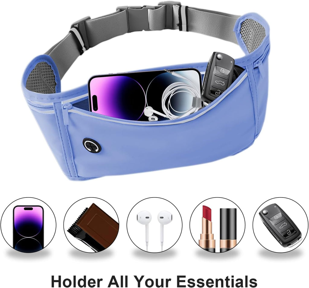 Slim Running Belt for Women Men,Runners Fanny Pack Phone Holder,Money Belt,Running Gear Accessories,with 3
