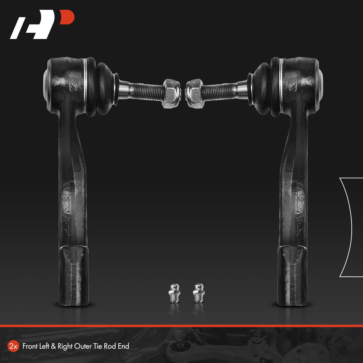 A-Premium 2 x Front Outer Tie Rod Ends, Compatible with Chrysler & Dodge