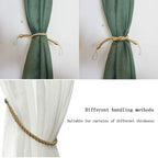 Curtain Tiebacks Ropes Tie-Backs,Handmade Holdbacks(Gold,2P)