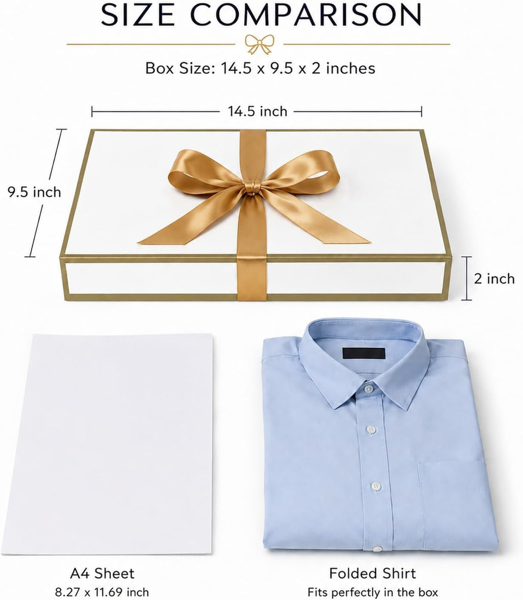 White Gift Boxes with Lids, Shirt Boxes for Gifts, 12 Pack