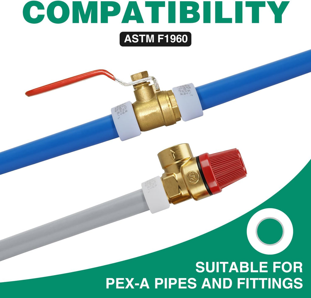 OURU 1/2 Inch PEX-A Expansion Rings/Sleeves, 60 Pack