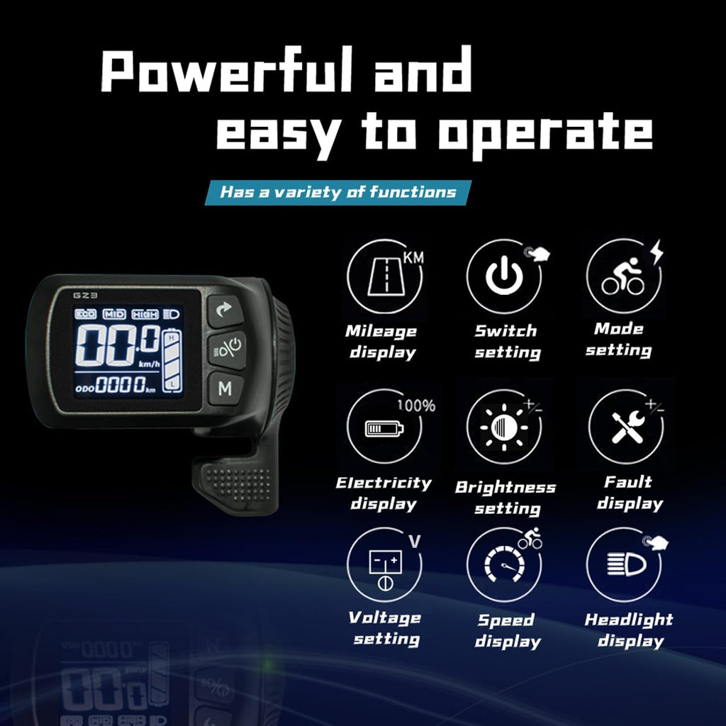 24V 36V 48V Ebike Controller Kit 500W Brushless Controller and LCD Display | 25A Brushless Motor Controller for