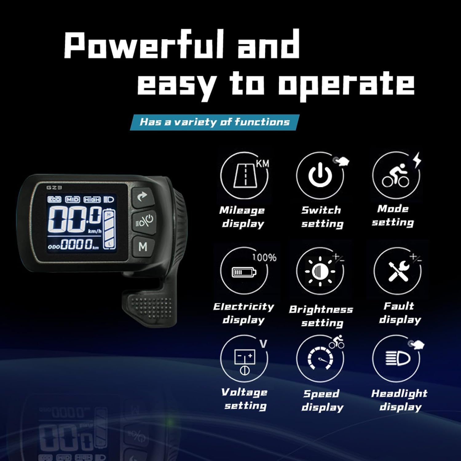 24V 36V 48V Ebike Controller Kit 500W Brushless Controller and LCD Display | 25A Brushless Motor Controller for