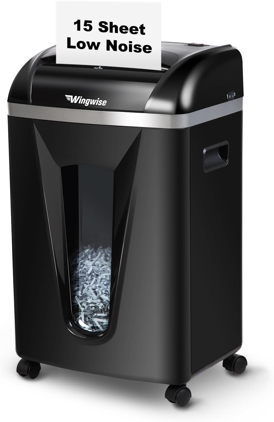 Paper Shredder for Home, 15 Sheet Heavy Duty Cross Cut Shredders for Office Use, 5.8-Gal Bin with Transparent Window