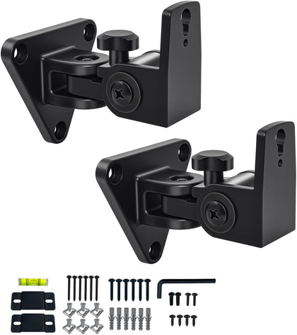 Speaker Wall Mount,Swivel and Tilt,Holds up to 30lbs,2 Packs | All Aluminum Wall Speaker Mount for Small Speakers