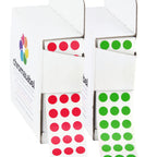 Red & Green Dot Stickers, 1/4 Inch, 1000/Box Each Color