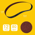 1x 30 Inch 80 Grit Sanding Belt | Premium Aluminum Oxide Sanding Belt | Premium Sander Sandpaper – 12 Pack