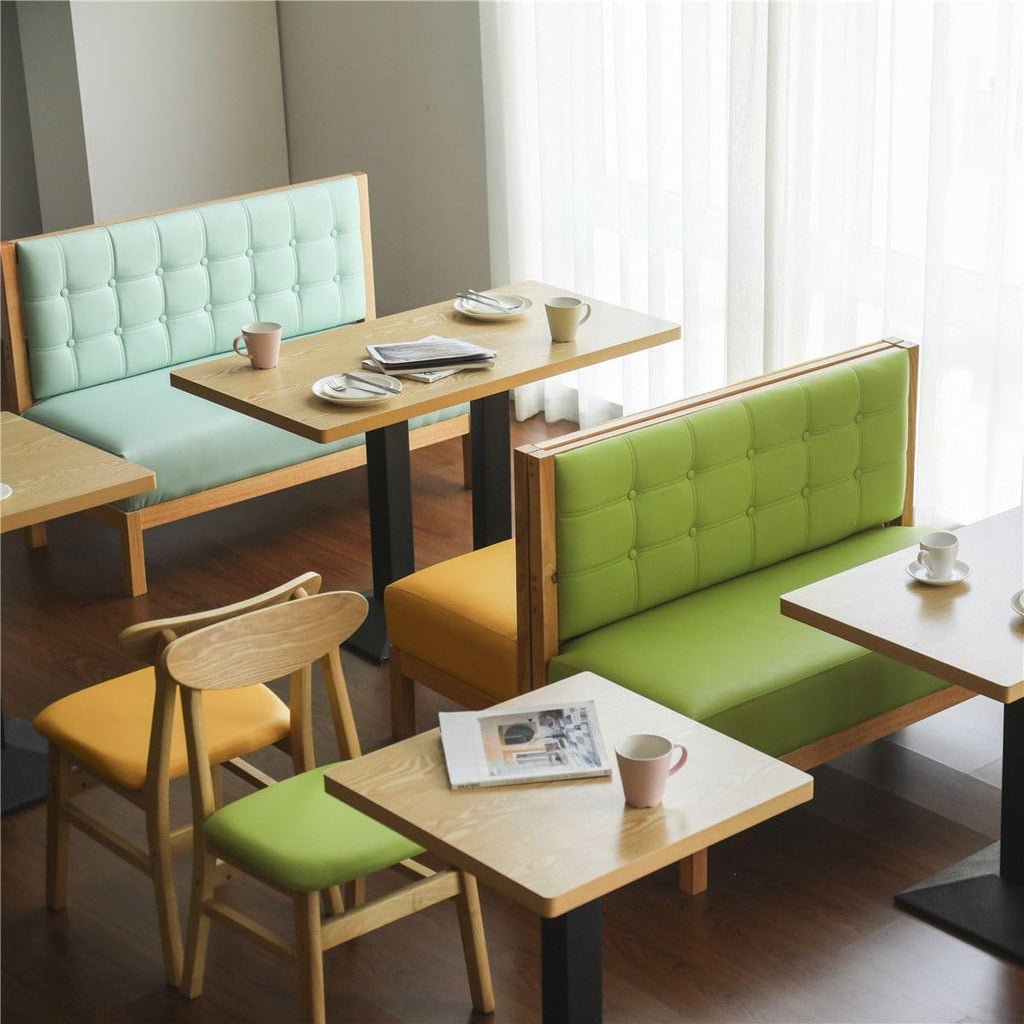 Settee Bench with Back, Modern Upholstered Loveseat Sofa Pu Single Sided Booth with Wood Frame, Mini Couch Dining