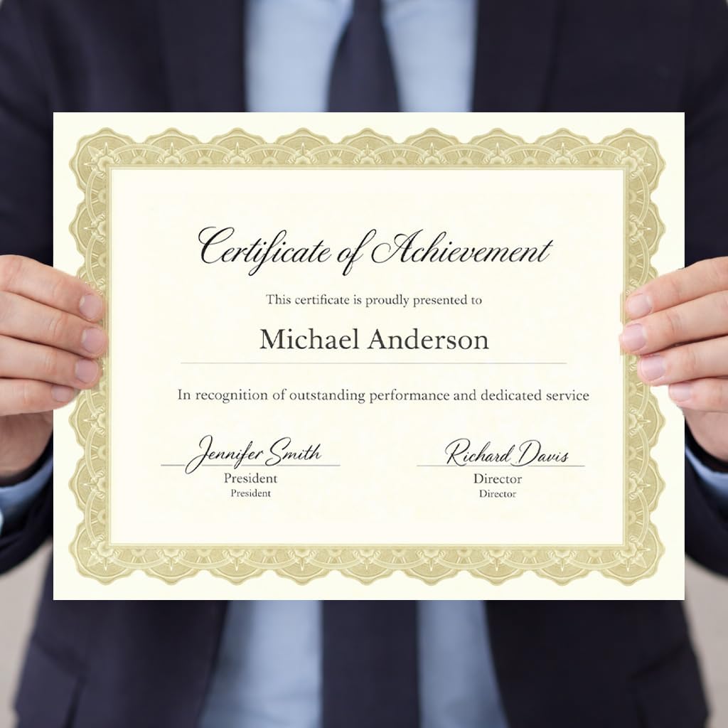 Award Certificate Paper Optima Gold - Blank with Gold Foil Seals, 25 Pack - 8.5 x 11 in