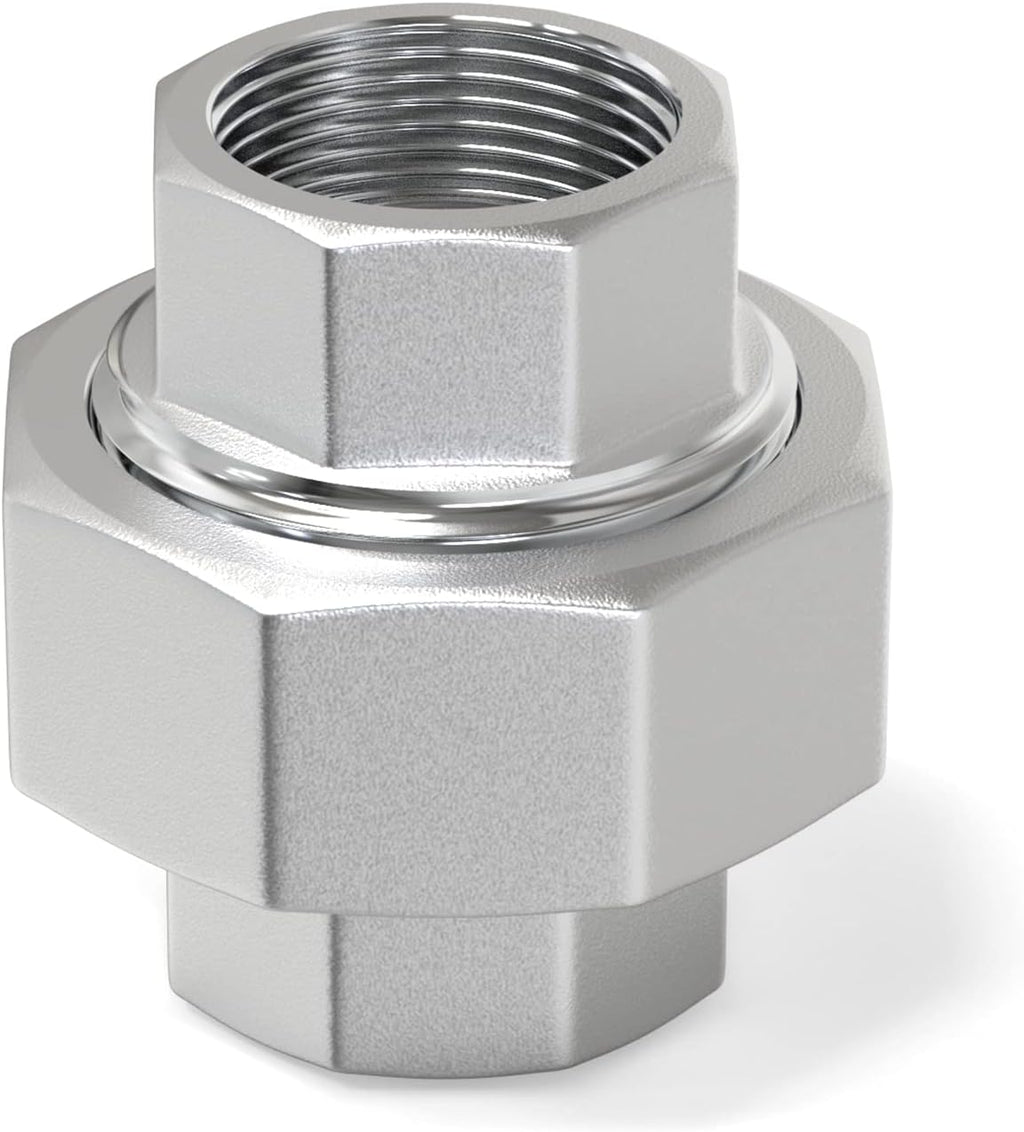 TAISHER 2PCS 304 Stainless Steel Union, 1" NPT Female Cast Pipe Fitting