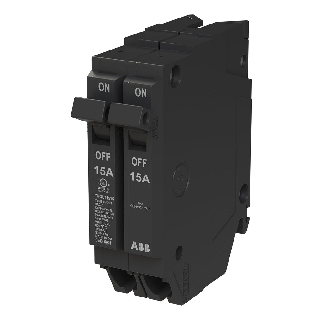 ABB Q-Line Tandem Circuit Breaker • 15A/1P Configuration • 120/240 VAC