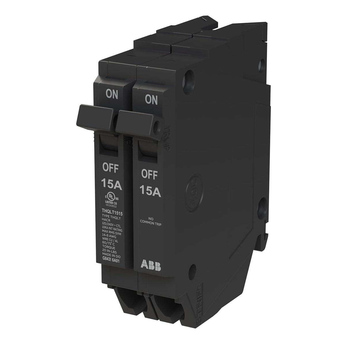 ABB Q-Line Tandem Circuit Breaker • 15A/1P Configuration • 120/240 VAC