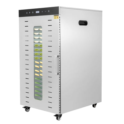 Commercial Food Dehydrator 20 Trays, 1700W Stainless Steel Food Dryer Machine with 4 Wheels and LED Display, 194°F