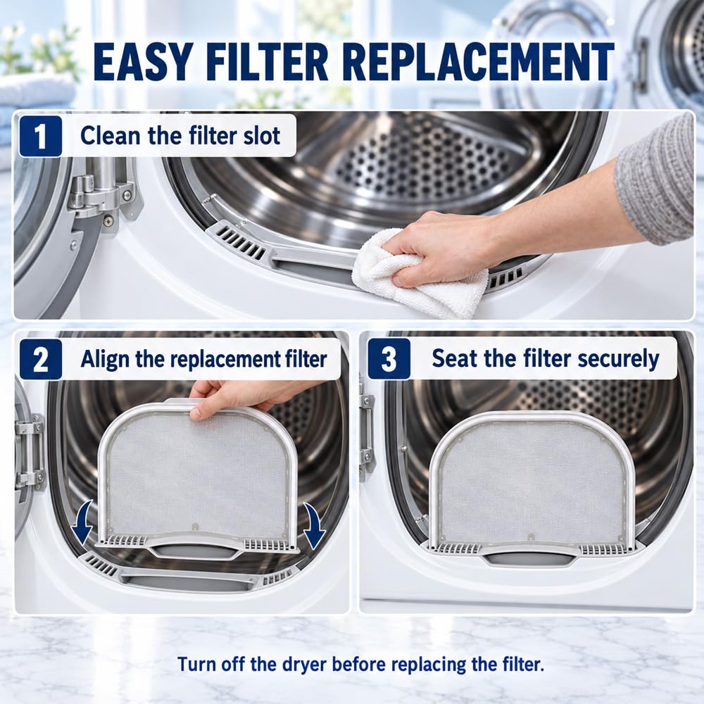 Trrisaun Dryer Lint Filter Replacement for LG DLEX7200W