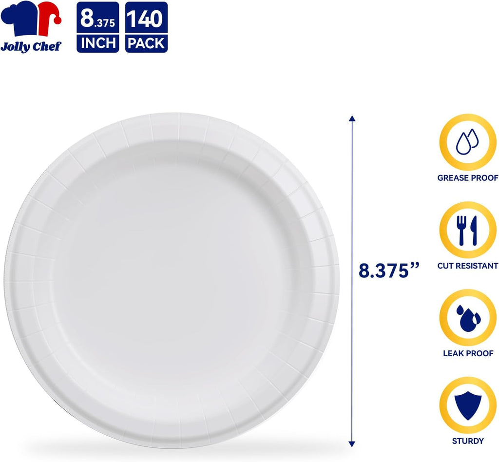 8.37 inch Disposable Paper Plates 140 Count