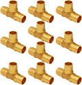 Uenede Brass 3/4 Inch PEX Tee Coupling, 10PCS