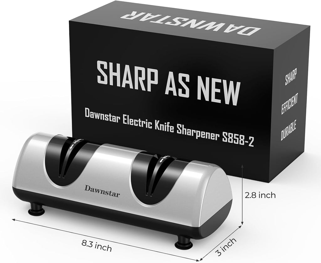 Electric Knife Sharpener, Professional Kitchen Knife Sharpener for Home Use, 2 Stages of Coarse Sharpening & Fine