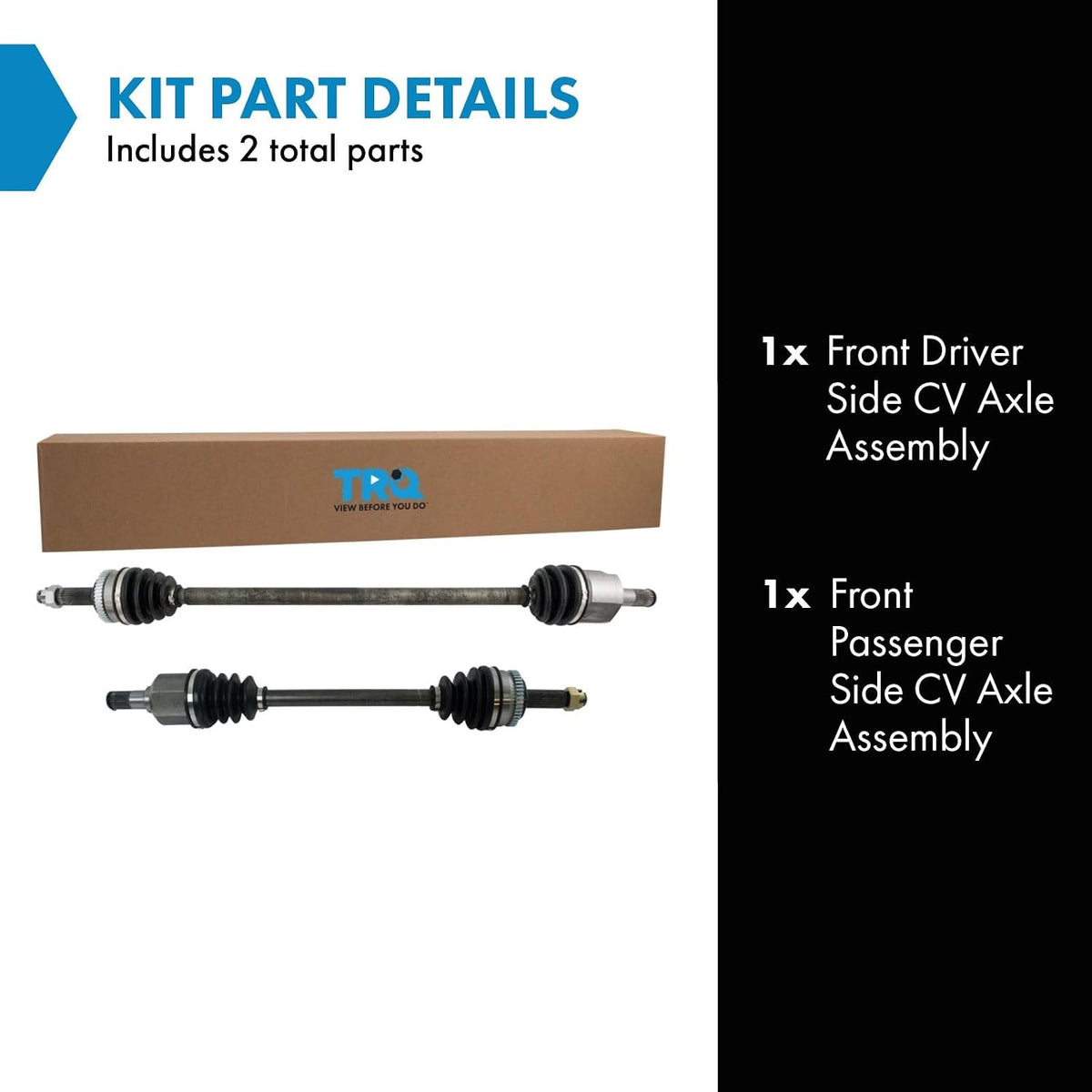 TRQ Front Driver and Passenger Side CV Axle Shaft Assembly