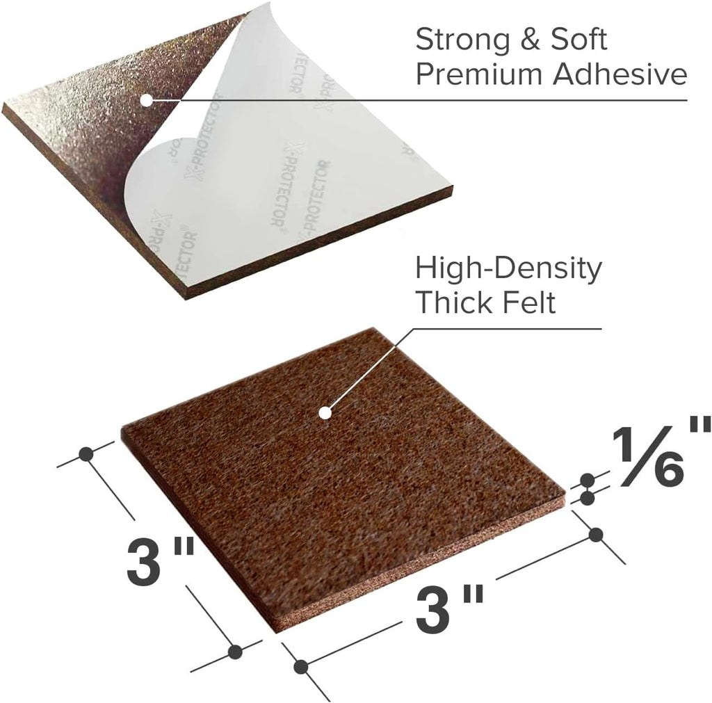 Felt Furniture Pads - 12 PCS 3" - Felt Pads Floor Protectors