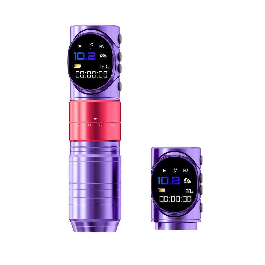 Wireless Rotary Tattoo Gun with Dual Batteries, 6 Stroke Settings