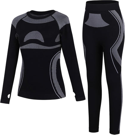 Seamless Thermal Underwear for Kids Ski Base Layer Long Johns Set | Heat Retention, Quick Dry, Moisture Wicking