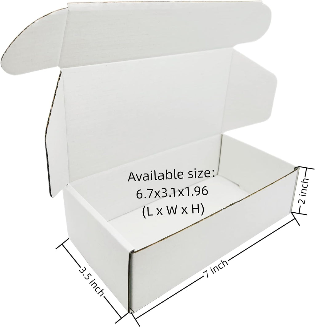 Small White Box 7 x 3.5 x 2 Inch 50 Pack Shipping Boxes