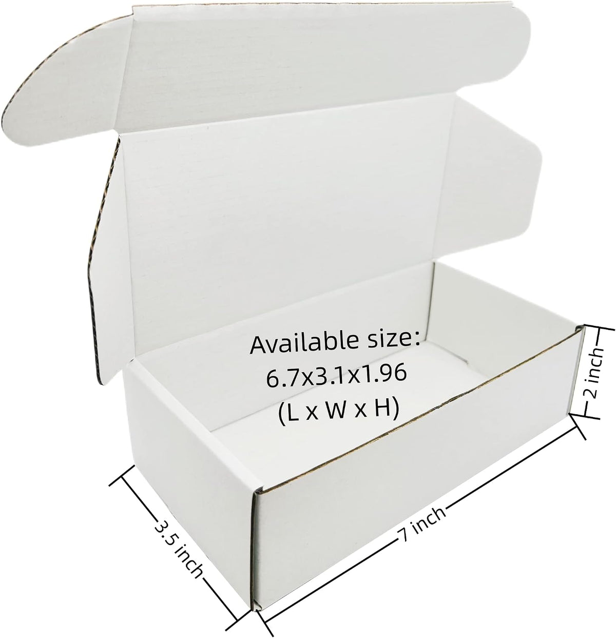 Small White Box 7 x 3.5 x 2 Inch 50 Pack Shipping Boxes