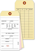 500/Pack 3-Part NCR Tags - 6.25" x 3.125", 10-Point Manila Tags with Two 60# NCR Papers, Sequentially Pre-Numbered