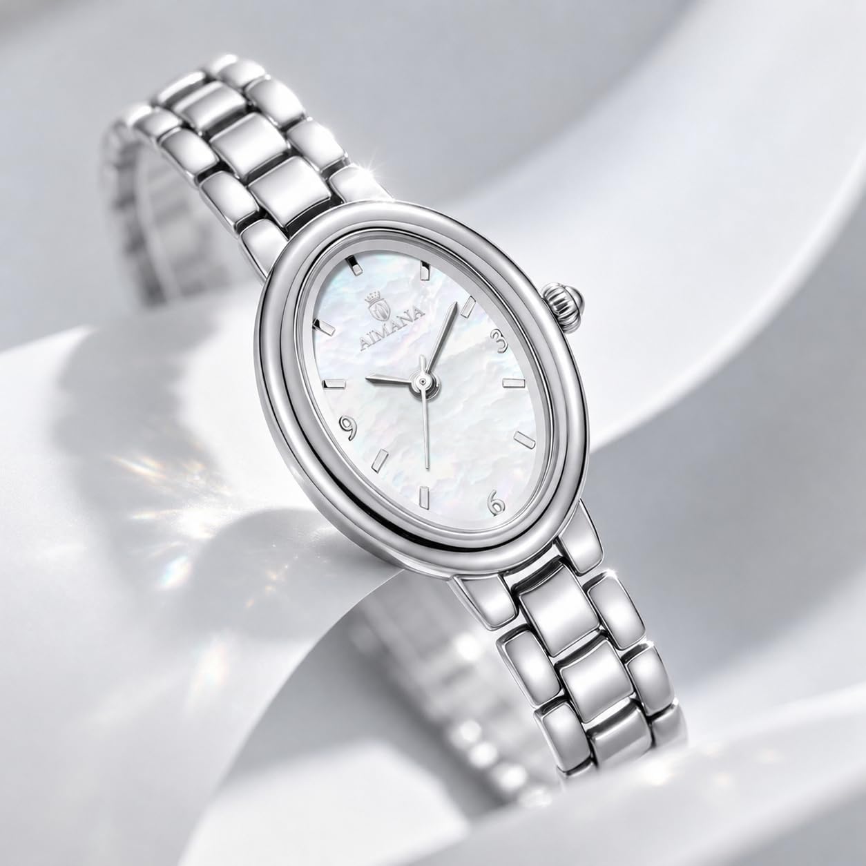 Women’s Oval Bracelet Watch Stainless Steel Easy Read Dial | Stainless steel bracelet, oval easy-read dial, 21mm