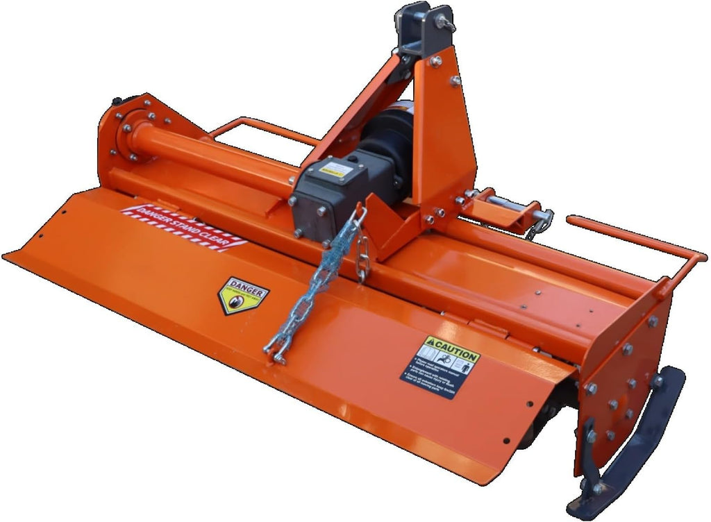 Attachments 3 Point Rotary Tiller Attachment Fits Cat 1 Tractors, Single Speed PTO Driven Cultivator with a 540 RPM