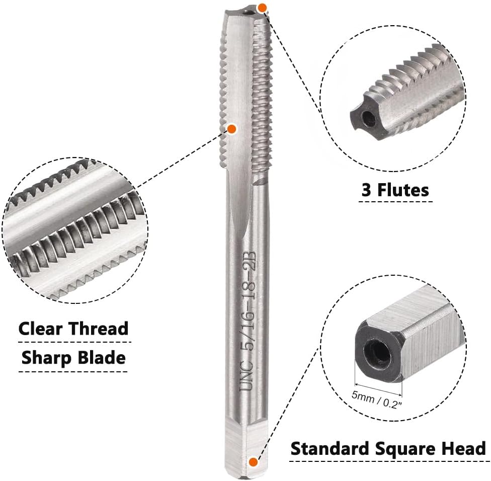 2pcs 5/16"-18 UNC Tap and Die Set, Threading Tap Die Set