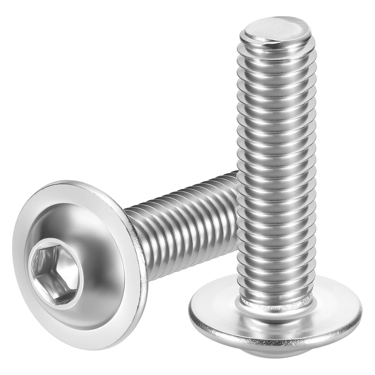 60pcs M8-1.25x30mm 304SS Flanged Button Head Socket Cap Screws