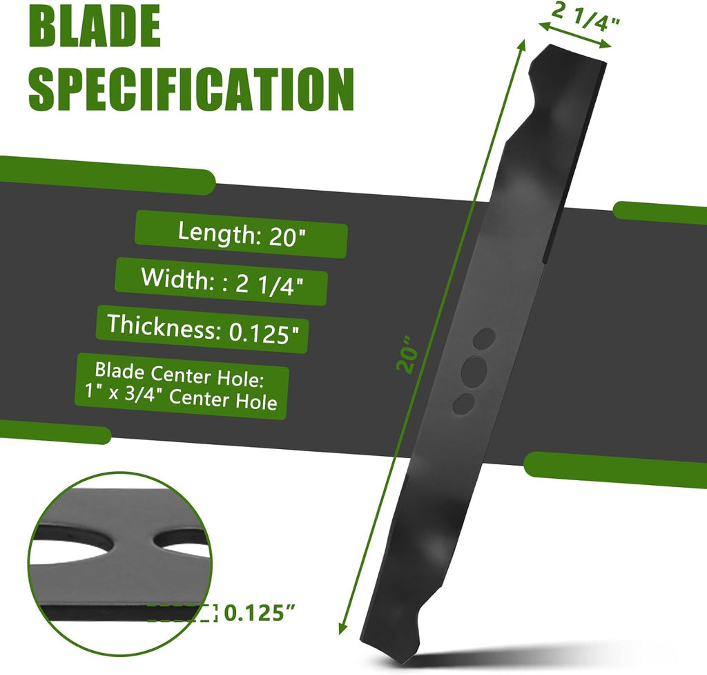 2105300125A Lawnmower Blade Replacement for Hyper Tough Push Mower Parts | 20" Lawn Mower 101000001 Blade Replace for