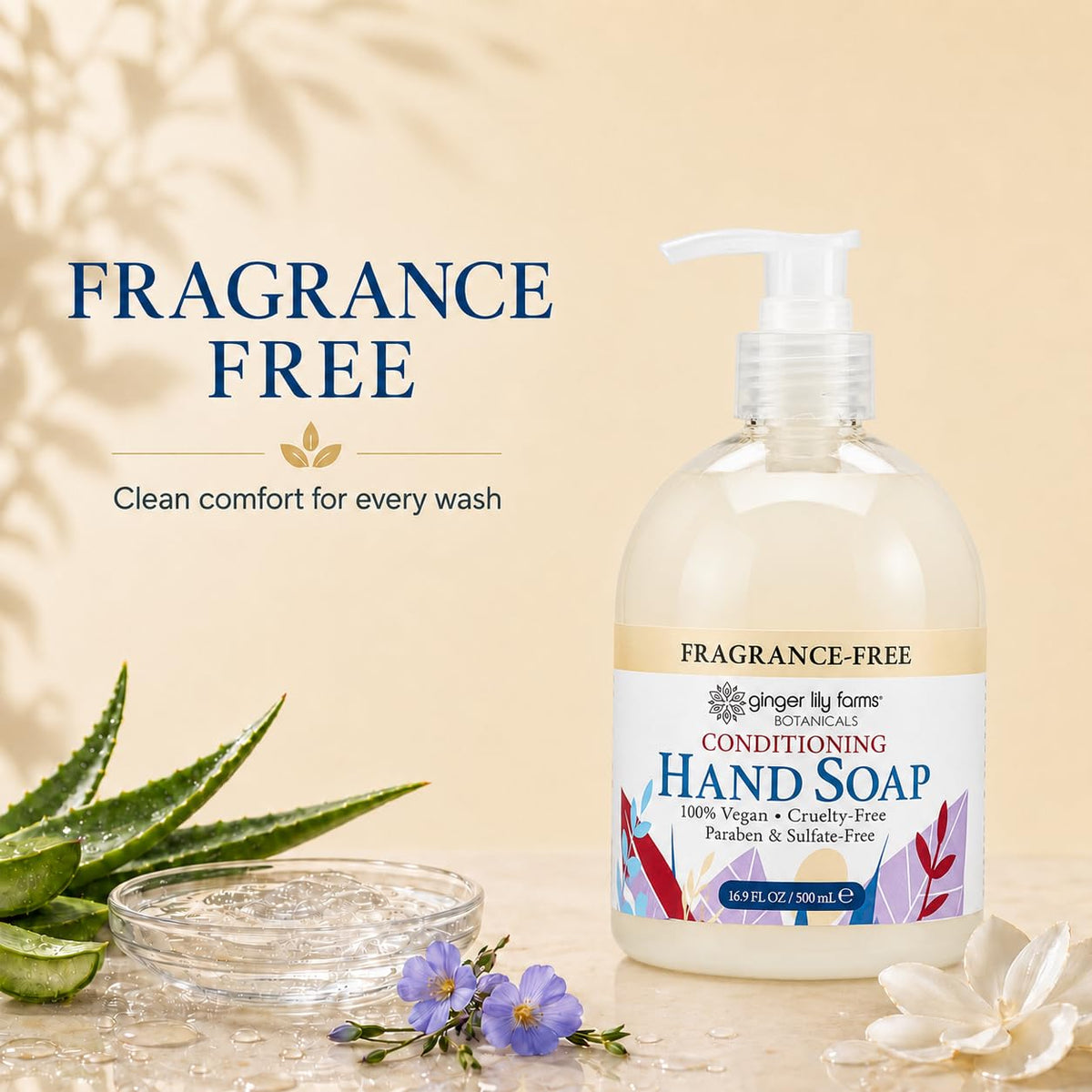 Botanicals Hand Soap, 16.9oz, Fragrance Free