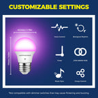 E26 Smart Light Bulb Compatible with Alexa/Google Home, 6PCS